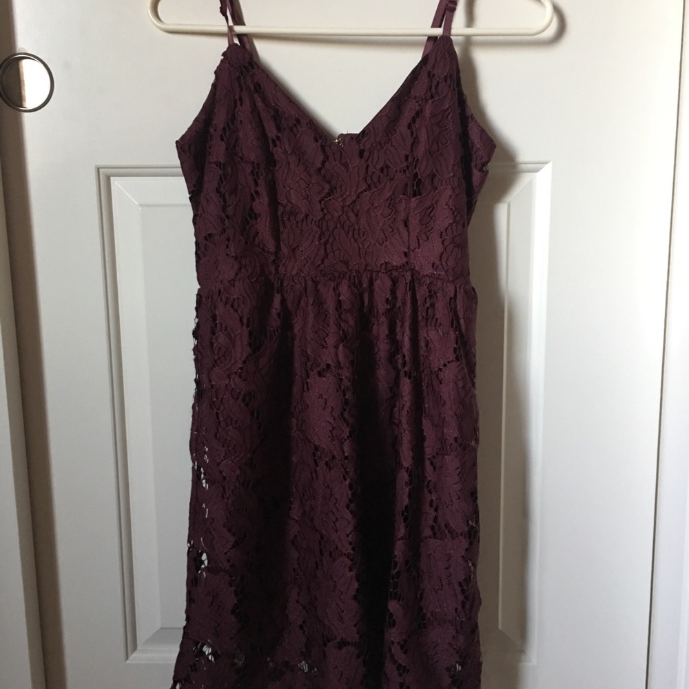 Lace burgundy dress